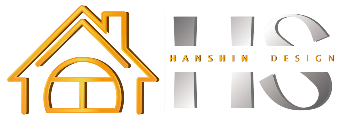 品家瀚昇室內裝修設計LOGO，金色房屋圖標搭配銀色HS字樣